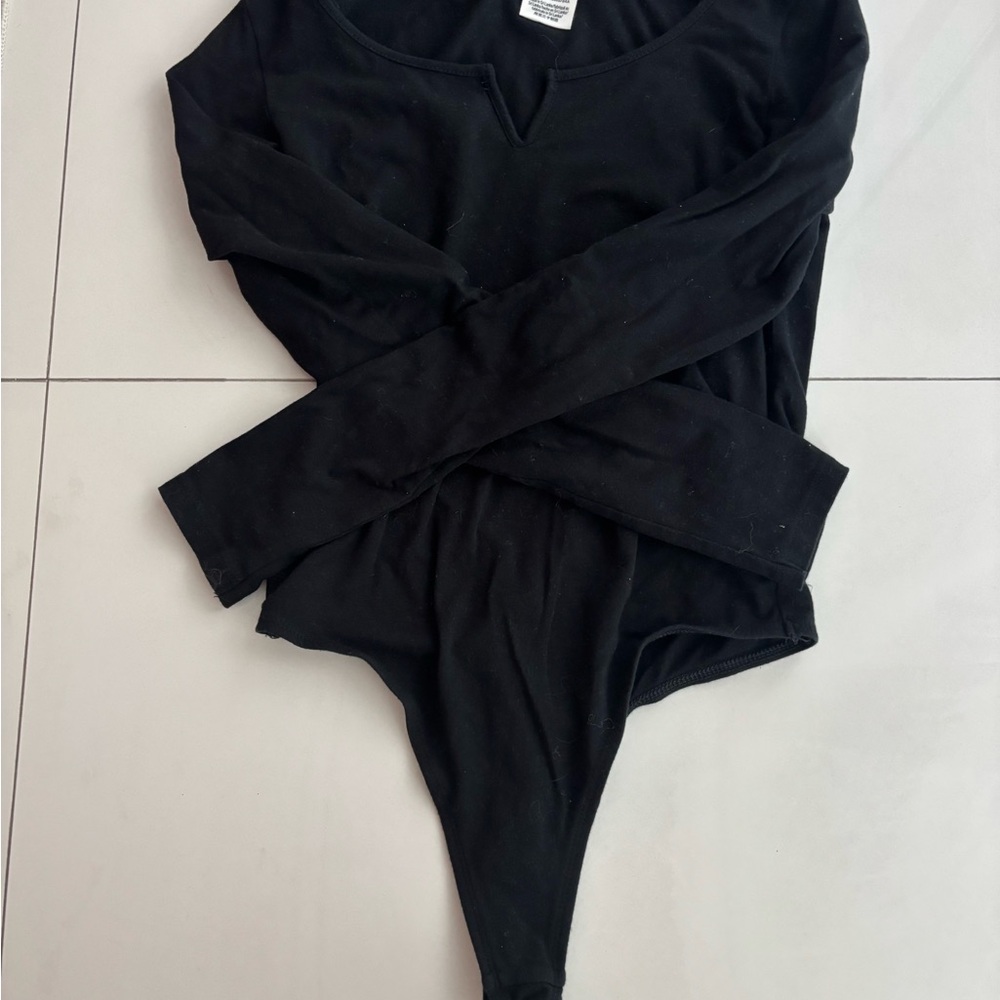 PINK Victoria's Secret Staple Basic Black Bodysuit